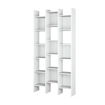 Buchhandlung Rockford, Bücherregal Mit 18 Regalen, Regal Mit Quadratischen Fächern, Modernes Büroregal, Cm 96x29h192, Weiß
