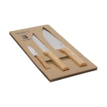 Set Opinel Parallèle 3 Coltelli In Acciaio E Legno