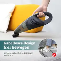 Aspirateur Portatif, Aspirateur De Voiture, Aspirateur Portatif Sans Fil, Aspirateur De Voiture Puissant, Adapté Aux Poils D'Animaux, Au Nettoyage De 
