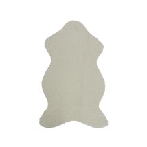 Tappeto pelliccia di orsacchiotto 50x90 cm – Poliestere – Colore bianco – Altezza 0,5 cm – Decoris