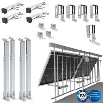 Nuasol - Soporte Para Panel Solar Fijación De Barandilla Para Dos Módulo Solar