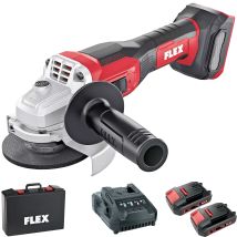 Flex Tools - Meuleuse D'Angle Sans Fil Flex L 125 18.0-ec Ld / 5.0 Kit, 2x 5,0 Ah Et Chargeur En Coffret