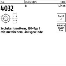 Sechskantmutter Iso 4032 Links M12 -lh 8 100 Stück
