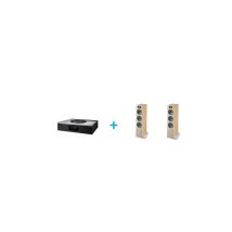 Verstärker- Und Hifi-lautsprecher-set - Technics / Focal - Sa-c600eg-s + Theva N3 - Silber - Holzsäulen In Hellem Holz - Hi-fi