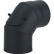 Rauchrohrbogen Ø 150 Mm Mit Reinigungstür, 90°, Lackiert, Schwarz