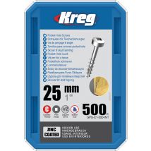 Kreg - Vite A Tazza 25 Con Testa A Croce Zincata, Filettatura, 500 Sps-c1-500-int