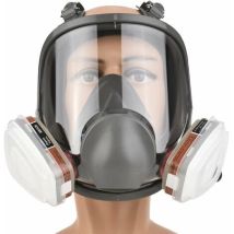 Mascarilla Facial Completa, Mascarilla Facial Completa De Silicona + Caja De Filtro, Filtro De Algodón, Juego De 7 Piezas Para Prevenir El Amoníaco.