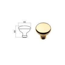 Bouton de meuble – Laiton poli – Diamètre 65 mm – Série BLINDO – Matières, Forme, Quantité par pack, Mode de fixation, Longueur, Finition métal, 