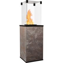 Kratki - Gaskamin Patio Mini Quarzstein Oxide Nero Gasheizgerät 4-8,2 Kw