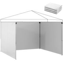3 Paredes Laterales Para Carpas De 3x3 M 300x200 Cm Paredes Laterales De Repuesto De Tela Oxford Con Cremallera Blanco
