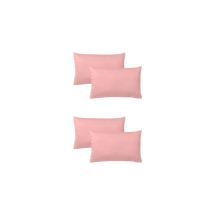 Klulk Set 4 Federe Per Cuscini Per Bambini 40x60 Cm,in Puro Cotone 100% Fibra Naturale In Tinta Unita Salome Made In Italy