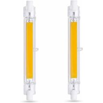 Echoo - Led R7s 118 Mm 10 W Bianco Caldo 3000 K 1000 Lm R7s J118 Lampadina Alogena Equivalente A 80 W 100 W Non Dimmerabile R7s 118 Mm Cob Sottile 