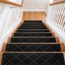 Youyijia 15pcs Anti-slip Stair Tread Pads - 65x20cm Carpet Stair Treads Mats Self Reused Step Protectors Cover Mat For Kids Elders Pets Stair Carpet 