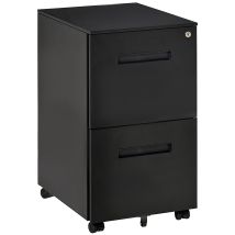 Vinsetto - Mobile File Cabinet Home Filing Furniture With Adjustable Partition, Lock Black