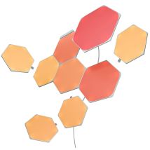 Shapes Hexagon Starter Kit, 9 Esagoni Luminosi Led Rgbw Smart, Applique Da Parete Interno Modulari, Luci Led 16m Colori Wifi, Funziona Con Alexa, 