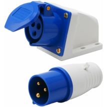 16 Ampere, 3-polig, 220–250 V, Wasserdicht, Ip44, 2p+e, 3-phasiger 16-a-industriestecker, Geeignet Für Wohnmobile, Wohnwagen, Campervans