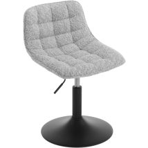 Juego De 1 Taburetes De Bar De Chenilla Con Respaldo, Taburete Regulable En Altura, Gris - Woltu