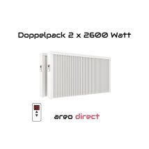 Elektroheizung Doppelpack 2x 2600 Watt Flächenspeicherheizung Areo Direct - Simples Thermostat - Appsteuerung Ohne Zusatzhardware Möglich Von Evarmo