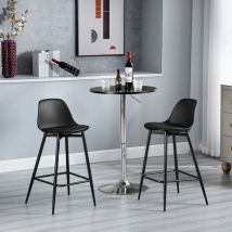 Barhocker 2er Set, Küchenhocker Mit Rückenlehne Fußstütze, Barstühle Pp, Tresenhocker Bistrohocker Mit Metallbeinen, Für Küche Bars Esszimmer 