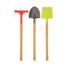 Ecoiffier - Set Di 3 Grandi Attrezzi Da Giardino 4338 - Prepariamo Il Terreno - 70 Cm