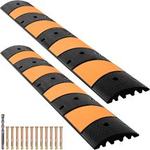 Vevor Gummi-kabelbrücke, Überfahrschutz, Doppelkanal, 2 Einheiten, Kabelschutz, Unterstützt Bis Zu 9980 Kg, Maße 185x31x5,5 Cm, Schlauchbrücke 