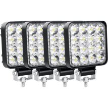 Lot De 4 Phare De Travail Led 8.5cm 3.4'' 48w Projecteur Led 12v 24v Etanche Ip67 Spot Feux Antibrouillard Led Pour 4x4 Voiture Camion Tracteur Suv 