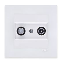 Prise Terminale Tv-sat Blanc – Ensemble Complet Avec Plaque – 264/01e Exen