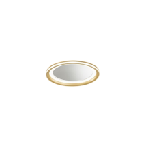 Miroir Led Mirò D.40 Cm 38w Or Brossé, Plafonnier Et Applique Murale, Lumière Chaude 3000k, Design Élégant Pour Salle De Bain