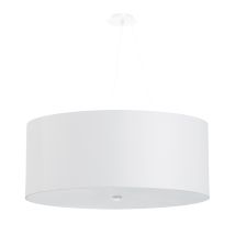 Sollux – OTTO 70 White Chandelier – Elegant Fabric and Glass Design – 70x70x120 cm – E27 Light Source Required
