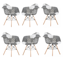 Set Aus 1/2/4/6 Chrono Patchwork Eiffel Esszimmerstuhl – 6er-set – Mehrfarbig - Multi