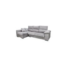 Sofá Chaiselongue A La Izquierda Jaime Tapizado Gris Claro, 263cm(ancho) 145cm(fondo) 98cm(altura).