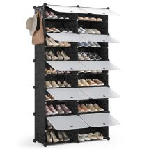 Meuble À Chaussures Avec 10 Compartiments Pour 40 Paires De Chaussures, Armoire À Chaussures En Plastique, Étagères De Rangement Portable Modulable 