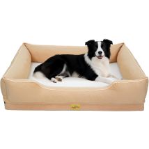 Cuccia Per Cane Taglia Grande Letto Per Cani Ortopedico Sfoderabile, Beige 105x75,5x21 Cm