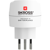 Adattatore da viaggio 3 in 1 SKROSS – Compatibile con Svizzera, Italia, Brasile – Sicurezza massima per dispositivi 2 e 3 pin