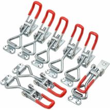 8 Piezas De Pestillo De Palanca De Metal 4001 Con Capacidad De Sujeción De 100 Kg/220 Lb, Abrazaderas De Palanca De Carpintero Ajustables Para Fijar Y