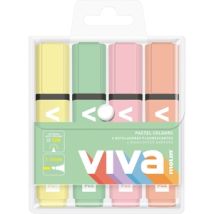 Bolsa 4 Marcadores Flúor Pastel Viva