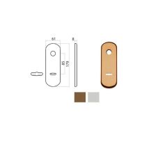 Plaque pour porte – Aluminium bronzé/argenté – Dimensions mm 61x179 – Empattement mm 85 – GHIDINI