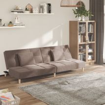Devenirriche - Schlafsofa 2-sitzer Mit 2 Kissen Taupe Stoff Vidaxl