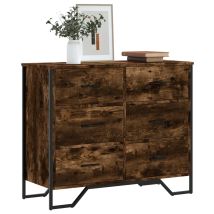 Maisonchic - Vidaxl Kommode Räuchereiche 91x35,5x74,5 Cm Holzwerkstoff