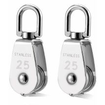 Tigrezy -2 Stück 304 Edelstahl Riemenscheibe M25 Heberolle Laderolle