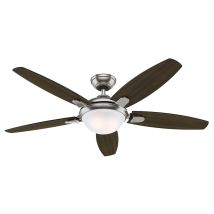 Hunter Fans – Contempo Ceiling Fan – Brushed Nickel – Reversible Blades – Integrated Lighting – Remote Control