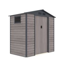 Caseta Metálica Gardiun Surrey 2,71 M2 Exterior 213x127x211 Cm De Acero Con Ventana Lateral Y Efecto Madera Veteada