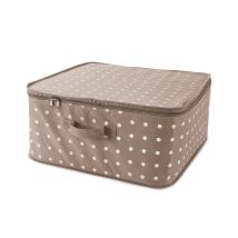 Rivoli Custodia, Tessuto, Marrone/bianco, 46x46xh.20x20.5 Cm - Compactor