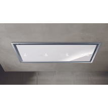 Baraldi - Hotte Gea Flat Cm. 120x60 – Inox/ Verre Blanc Spot Light - 800 M3/h