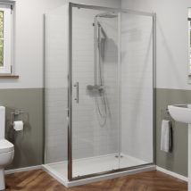 1200 X 900mm Sliding Shower Door & Side Panel Enclosure 6mm Glass Screen Framed