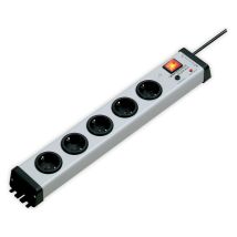 Ehmann Geräteschutz Steckdosenleiste 100027 478x74x47mm grau/schwarz 250V 16A 3600W Überspannungsschutz mit LED