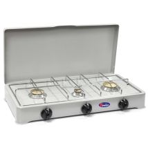 Cfparker Fornello A Gas 3 Fuochi Gpl / Metano Grigio Mod. 5328g - Fonte Di Alimentazione: Metano