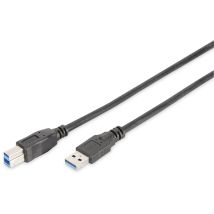 Digitus - Usb-kabel Usb 3.2 Gen1 (usb 3.0 / Usb 3.1 Gen1) Usb-a Stecker, Usb-b Stecker 1.80 M Schwarz