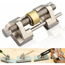 Tigrezy - Sharpening Guide - Stainless Steel - Side Clamping - Fixed Angle - With Brass Roller For Wood Chisels, Planer Blade, Flat Chisel - Width 