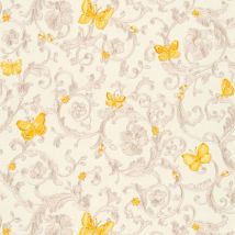 Profhome - Exklusive Luxus Tapete 343253 Vliestapete Leicht Strukturiert Mit Blumen-muster Glitzernd Gelb Gold Creme 7,035 M2